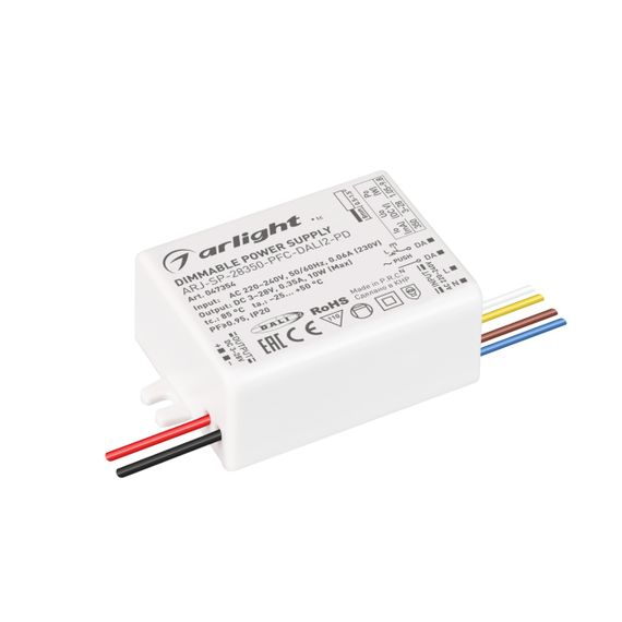 Блок питания ARJ-SP-28350-PFC-DALI2-PD (10W, 3-28V, 350mA) Arlight 047354