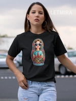 Футболка с принтом Матрёшка