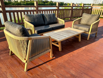 Лаунж зона Ideal Patio ЛЕОНОРЕН с двухместным диваном и плетеным роупом