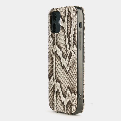 Чехол для iPhone 12 Mini из натуральной кожи питона, цвета Natur