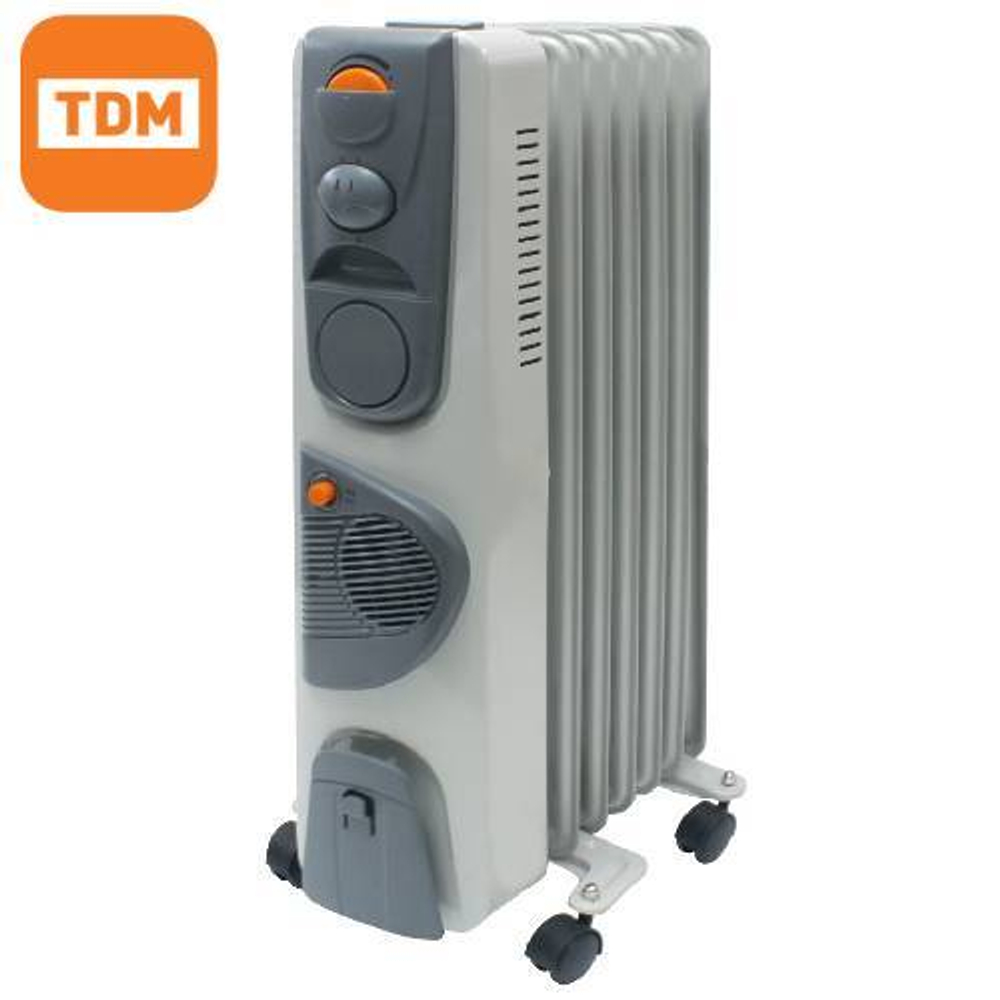 Масляный обогреватель с вентилятором 7 секций 1,5кВт TDM SQ2501-0911