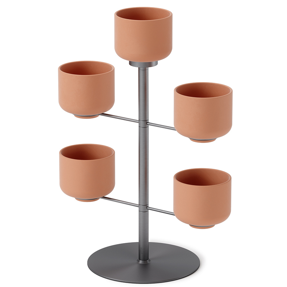 Подставка для растений terrapotta, titanium, 5 горшков