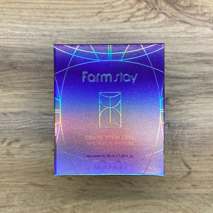 Крем для век FarmStay Grape Stem Cell с фито-стволовыми клетками винограда Wrinkle Repair Eye Cream 50 мл