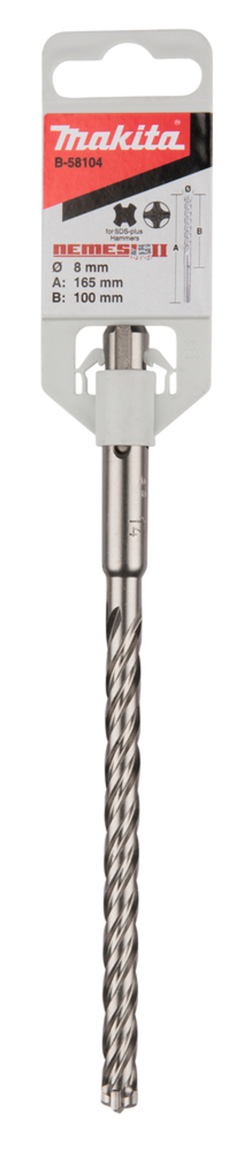 Бур по бетону Makita NEMESIS II 8x100x165 мм B-58104