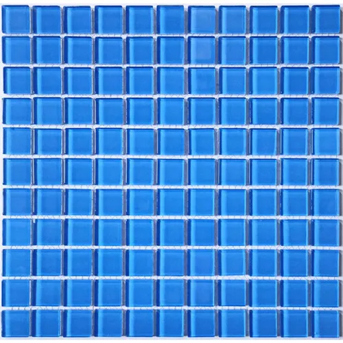Royal blue мозаика стеклянная Bonaparte голубой квадрат глянцевая