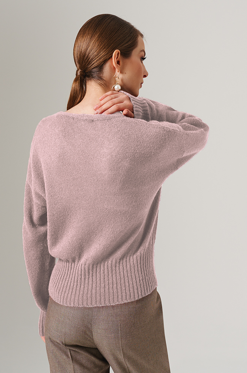 1893 Кардиган женский (серо-розовый)