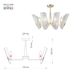 Люстра Rivoli Dolores 4087-308 8 х Е14 40 Вт дизайн | Дизайн