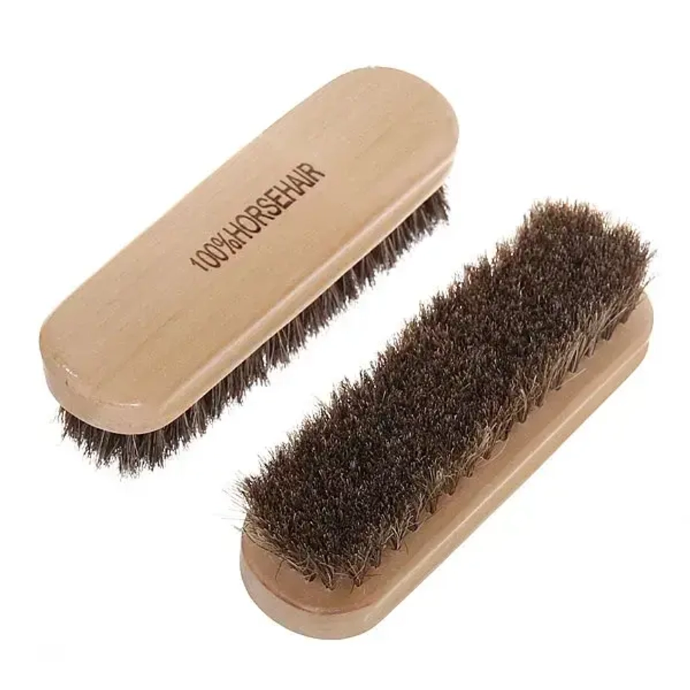 Щетка для обуви деревянная с натуральным ворсом «Эстетика», цвет коричневый, 14см