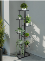Подставка для цветов Greengo, 8 полок, 43×22×141 см, напольная, металл, чёрная