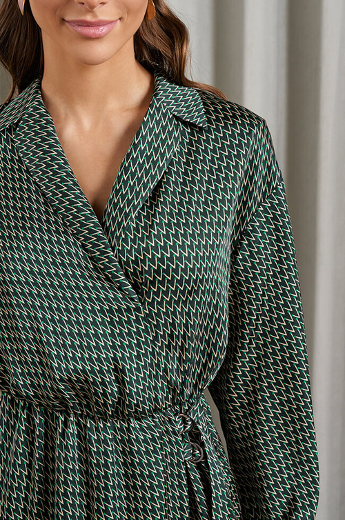 51499 Платье женское (темно-зеленый принт)