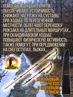 Палки для трекинга, скандинавский ходьбы/ телескопические Carbon pole EVA grip /2 шт, цвет черный