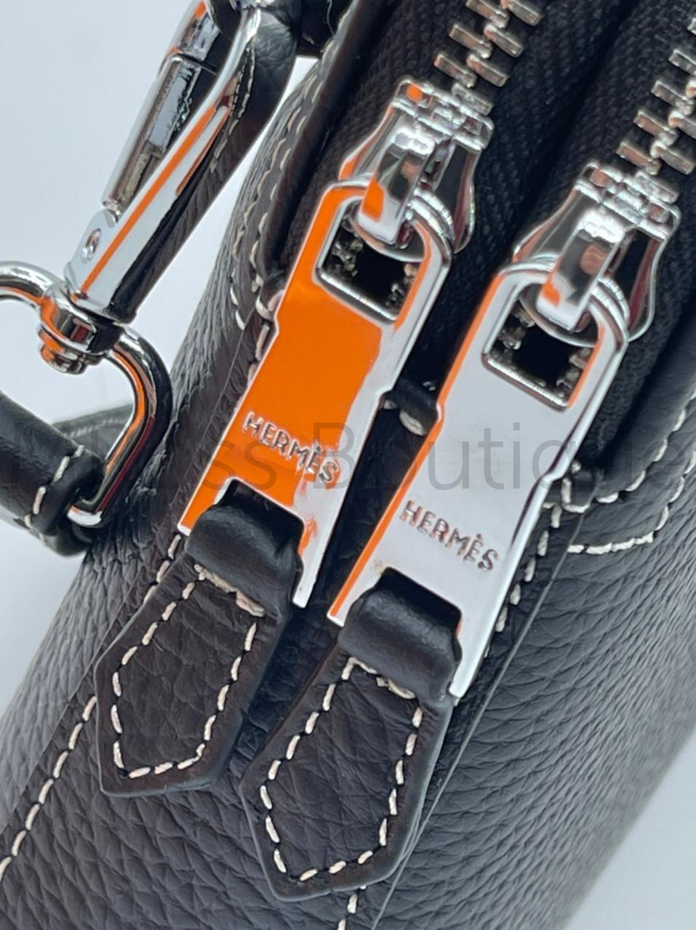 Мужской клатч Hermes (Гермес) с двумя отделениями на молнии