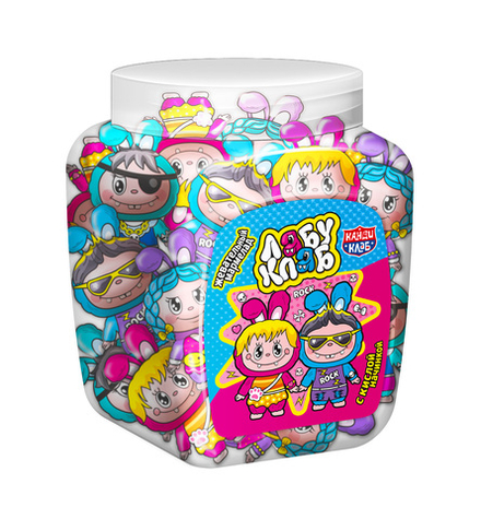 Жевательный мармелад с кислой начинкой "ЛАБУ КЛАБ" ассорти 10г*50шт*12 банок