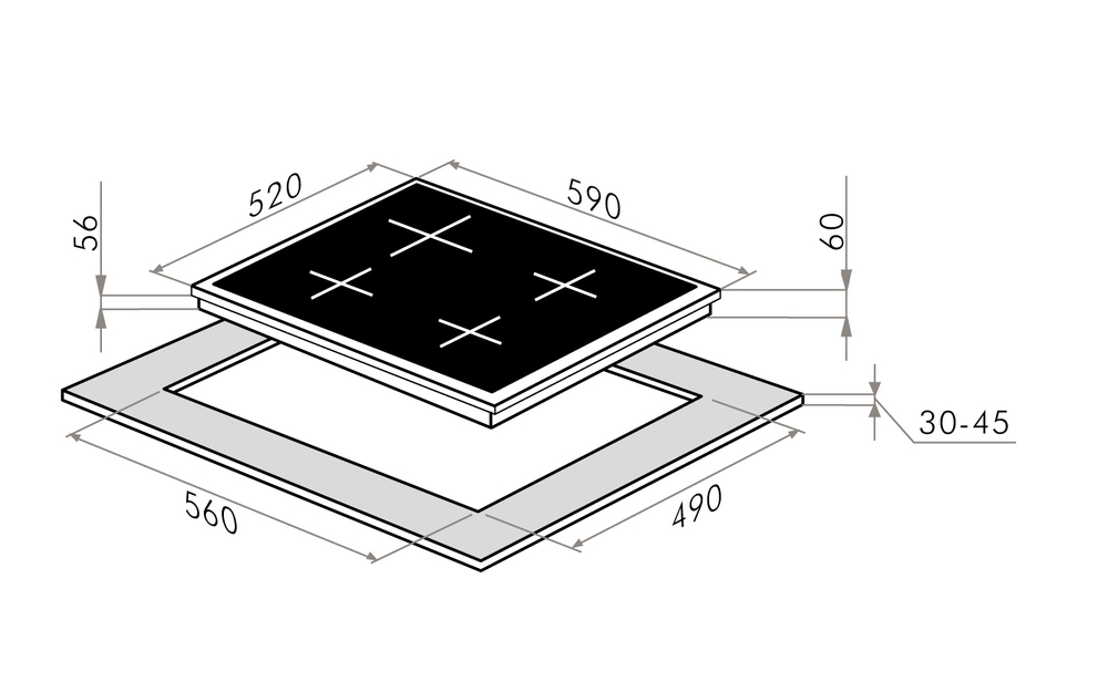 Индукционная варочная панель HOMSair HI64ABK фото 2