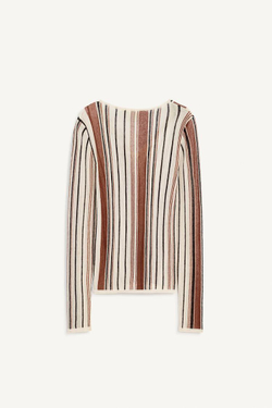 ZARA СВИТЕР В ПОЛОСКУ С V-ОБРАЗНЫМ ВЫРЕЗОМ, ПОЛОСКИ