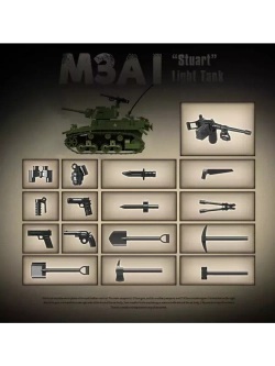 Конструктор Американский легкий танк Стюарт 601 деталь