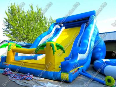 Большой надувной батут-горка "Волна - 2" 12*7*6 м