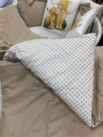 Комплект в кроватку 18 предметов "Король лев" коричневый, сатин