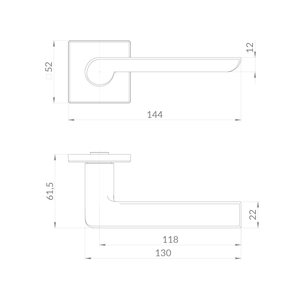 Ручка раздельная K.EST.Q52.SANDY SSG-39 сатинированное золото