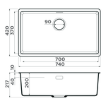 Кухонная мойка Omoikiri Kata-74-U-BL