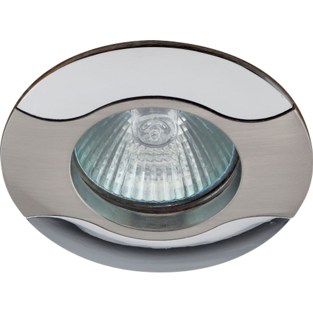 KL18 SN/CH Светильник ЭРА литой волна MR16,12V/220V, 50W сатин никель/хром