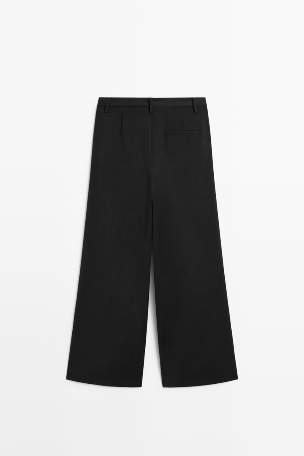 Massimo Dutti Драпированные укороченные широкие брюки, черный