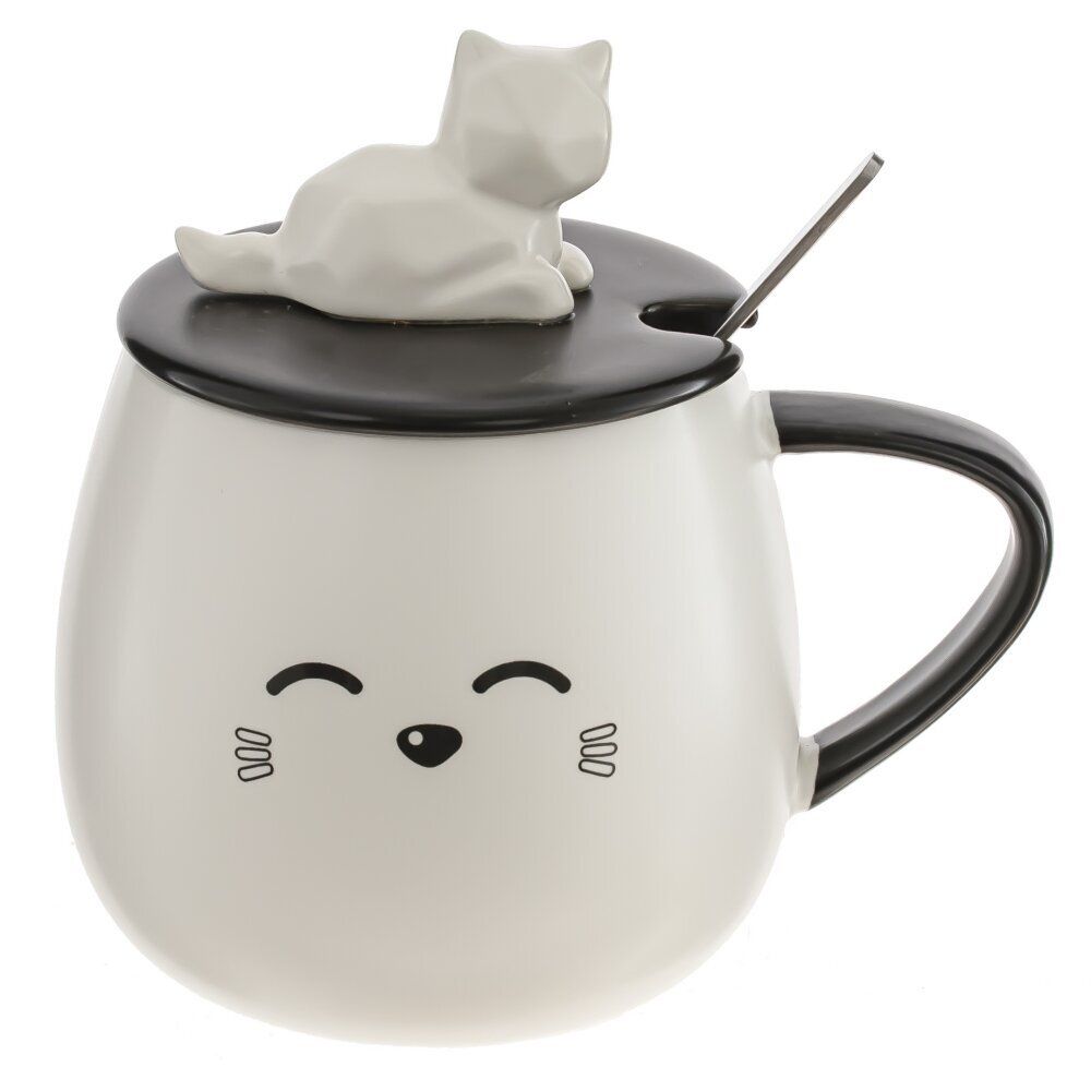 GAEM Кружка с крышкой и ложкой, 400 мл, L8 W8 H8,5 см, 2в.