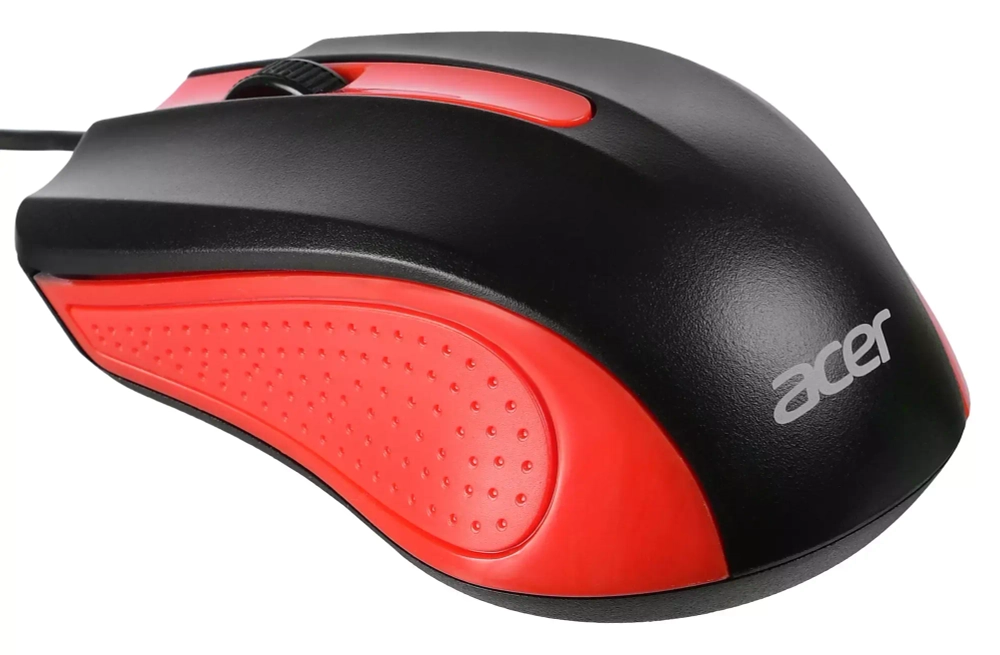 Мышь Acer OMW012 черный/красный оптич. 1200dpi USB 3but (ZL.MCEEE.003)