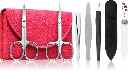DuKaS Premium Line Solingen 214 - Набор для маникюра + футляр Pink Pink, 6 szt.