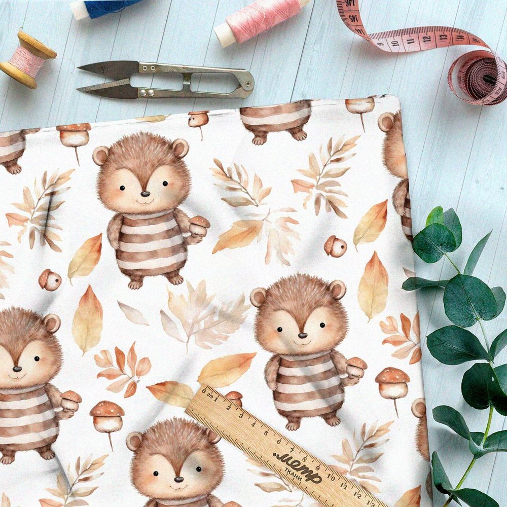 Ткань премиум дюспо милые бурундуки