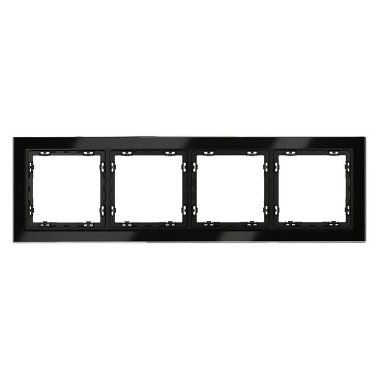 Рамка стеклянная VOLTUM S70 на 4 поста, (черный,стекло)