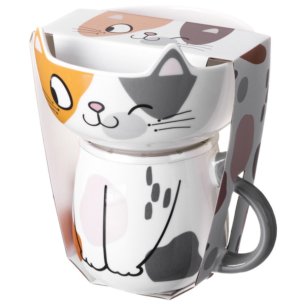 НАБОР ДЛЯ ЗАВТРАКА LEFARD "CAT", 2 ПР.: САЛАТНИК 500МЛ, КРУЖКА 450МЛ