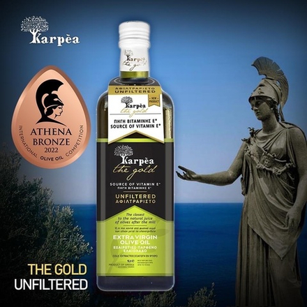 Оливковое масло нефильтрованное Karpea the Gold Unfiltered Extra Virgin 1 л, Греция