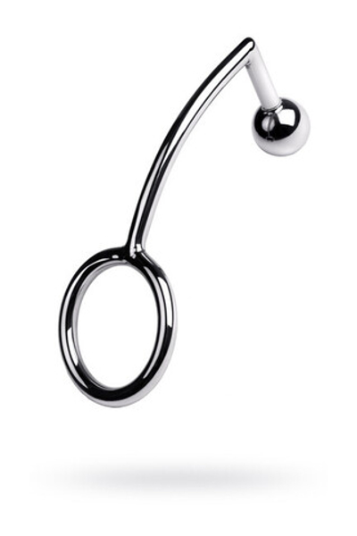 Анальный крюк с шариком и кольцом M (Цвет: Серебристый)