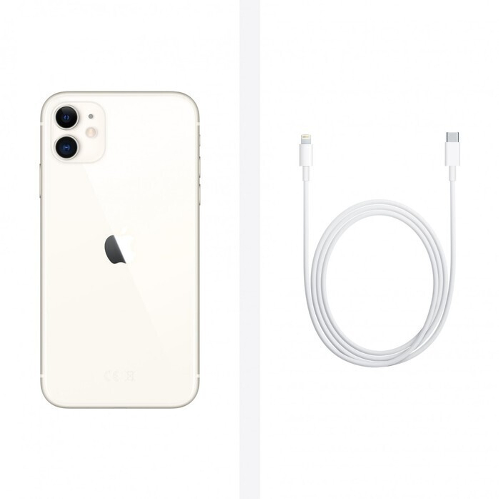 Смартфон Apple A2221 iPhone 11 128Gb 4Gb белый моноблок 3G 4G 1Sim 6.1" 828x1792 iOS 15 12Mpix 802.1