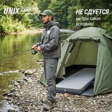 Матрас самонадувающийся UNIX Camp 195х80х10 см серый