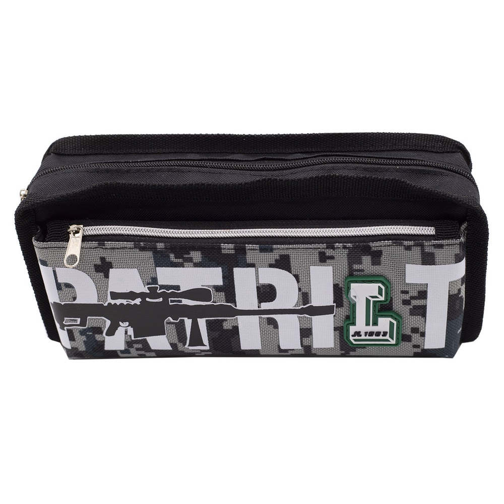 Пенал - косметичка Alingar, ткань, молния, боковой карман, 90 х 200 мм, "Patriot" ассорти (автомат, надпись Patriot)