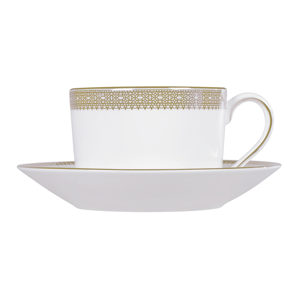 Wedgwood Чайная чашка Vera Wang Lace Gold 150 мл с блюдцем