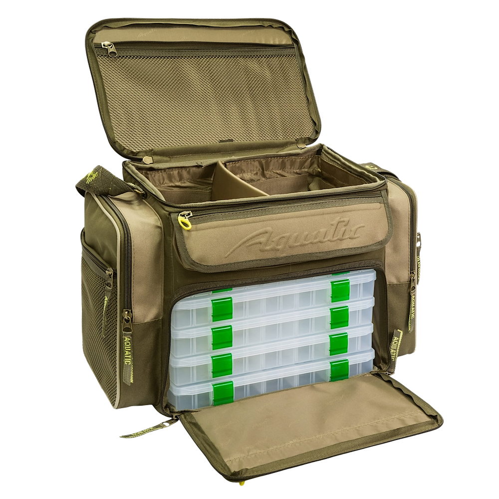 Сумка Aquatic СК-14 с 7 коробками FisherBox Рыболовная Хаки 380х270х330мм