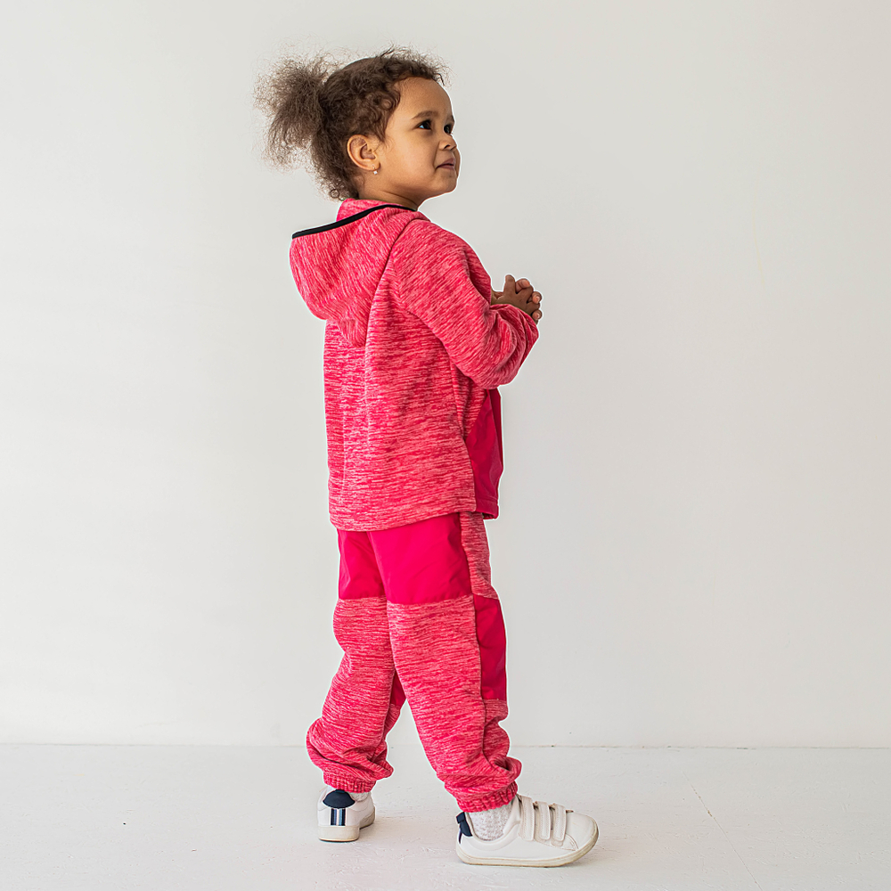 Толстовка со вставками "Розовый меланж"