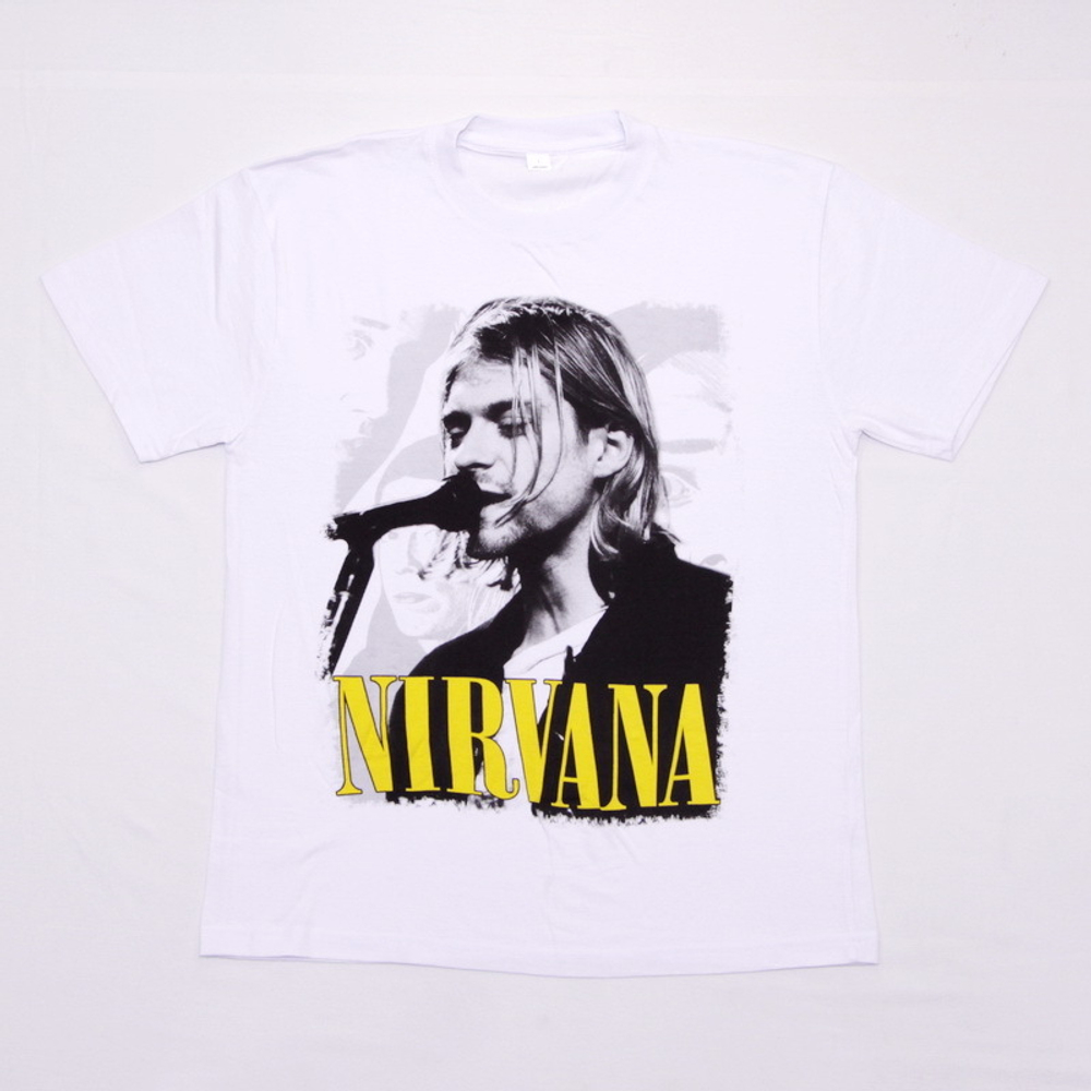 Футболка Nirvana | Kurt Cobain ( белая )