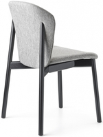 Стул деревянный с обивкой Scab Design Natural Finn, черный ясень, светло-серый