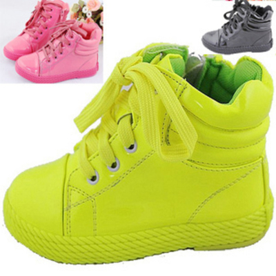 Хайтопы лаковые детские однотонные