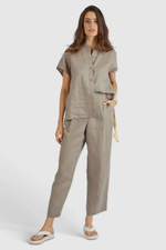 Брюки MARC AUREL 91694 хаки лен