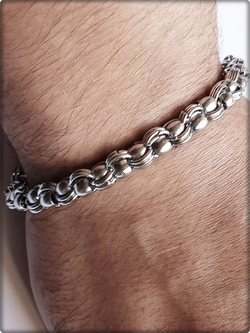 Мужской стальной браслет "Марк" 21см. Stainless Steel.