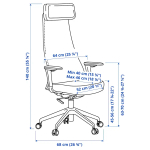 Офисный стул с подлокотниками - IKEA JÄRVFJÄLLET/JARVFJALLET/ЖАРВФЖАЛЛЕТ ИКЕА, темно-серый