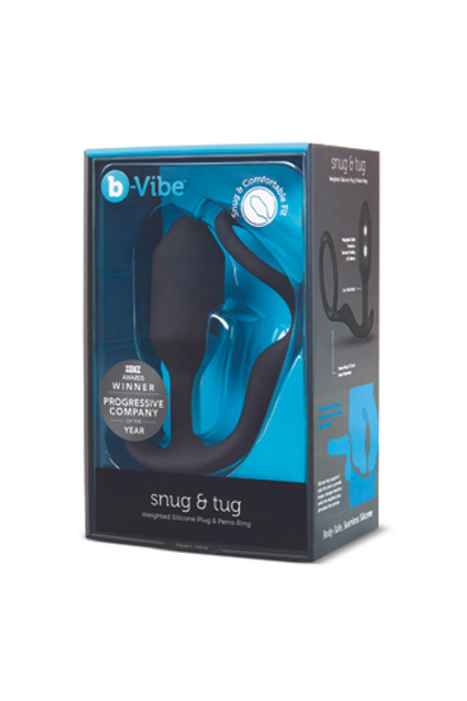 b-vibe Snug & Tug - Эрекционное кольцо с анальным плагом