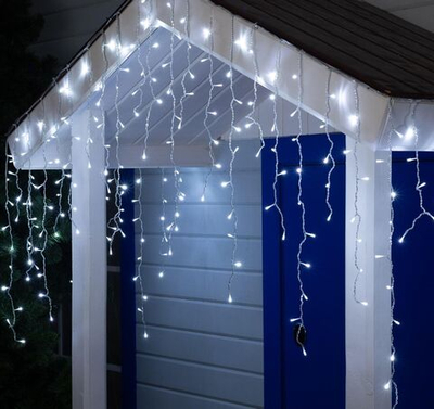 Гирлянда с прозрачной нитью и белым свечением «Бахрома» (3х0,9 м)