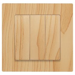 Выключатель Intro Accent 6-106-11 тройной, 10А-250В, IP20, СУ, AL/CU, сосна | Intro