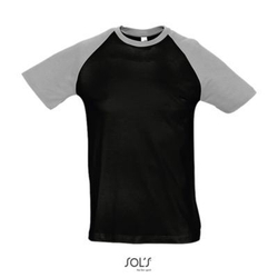 Футболка двухцветная FUNKY. C рукавами реглан. 100% хлопок Белый/Синий  S